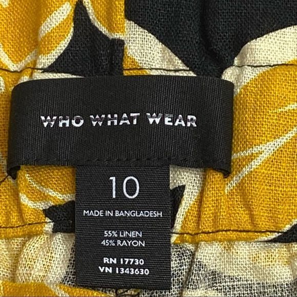 Who What Wear NWOT floral paperbag waist linen blend shorts size 10 - Picture 9 of 16